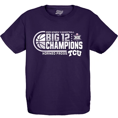 84 TCU Horned Frogs 2025 Big 12 Women's Basketball Conference Tournament Champions Locker Room T-Shirt
