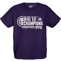 84 TCU Horned Frogs 2025 Big 12 Women's Basketball Conference Tournament Champions Locker Room T-Shirt
