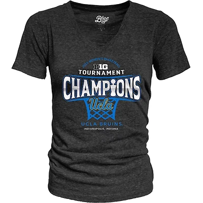 84 UCLA Bruins 2025 Big Ten Basketball Conference Tournament Champions Locker Room Tri-Blend V-Neck T-Shirt