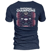 84 UConn Huskies 2025 NCAA Basketball National Champions Bracket Tri-Blend V-Neck T-Shirt