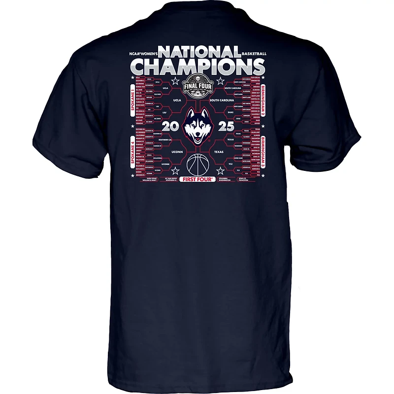 84 UConn Huskies 2025 NCAA Wo Basketball National Champions Bracket T-Shirt