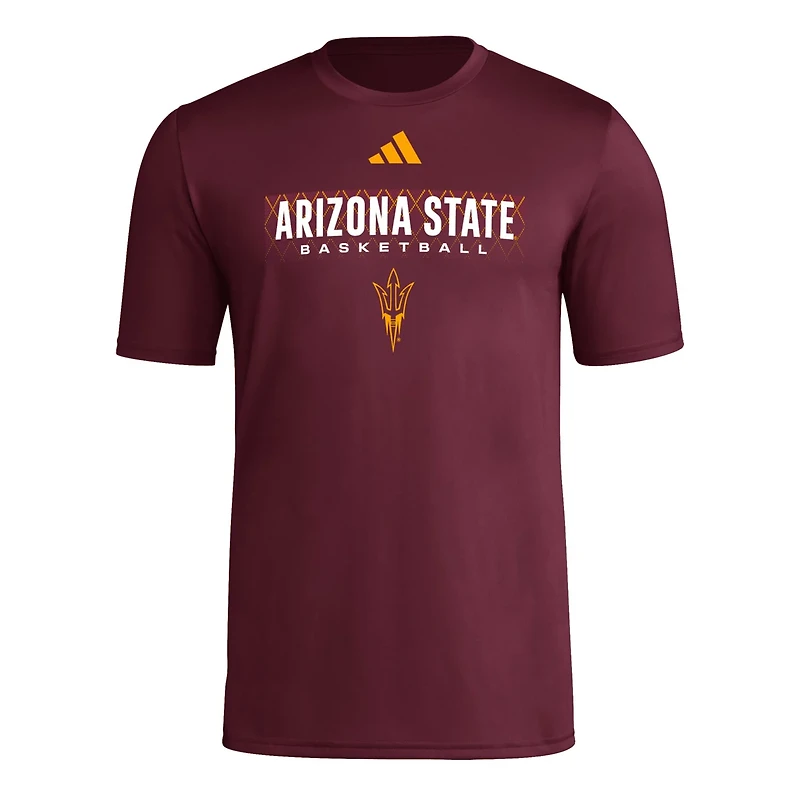 adidas Arizona State Sun Devils Locker On-Court The Fade Pregame AEROREADY T-Shirt