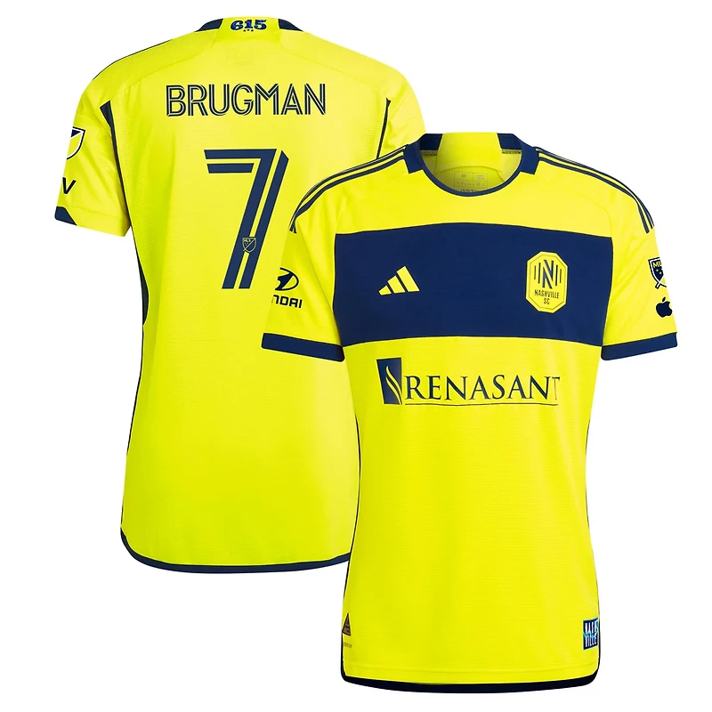 adidas Gastn Brugman Nashville SC 2024 The 615 Kit Authentic Player Jersey