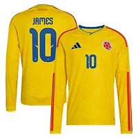 adidas James Rodriguez Colombia National Team 2026 Home Replica Long Sleeve Jersey