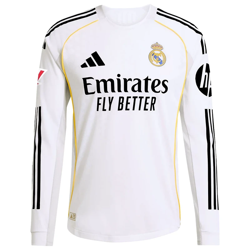 adidas Jude Bellingham Real Madrid 2025 26 Home Authentic Long Sleeve Jersey