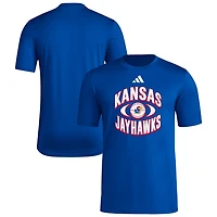 adidas Kansas Jayhawks Basketball On Court Orbit Pregame T-Shirt