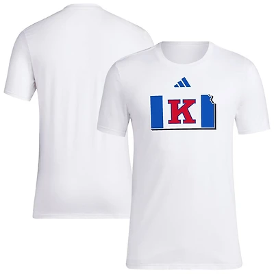 adidas Kansas Jayhawks Basketball State Outline Fresh T-Shirt