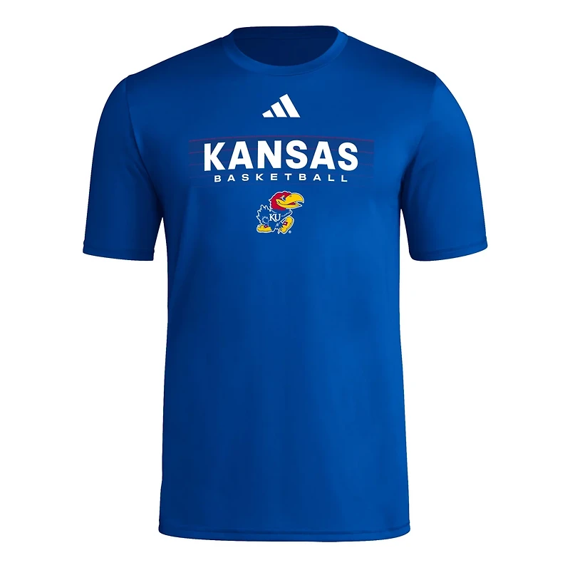 adidas Kansas Jayhawks Locker On-Court The Fade Pregame AEROREADY T-Shirt