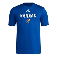 adidas Kansas Jayhawks Locker On-Court The Fade Pregame AEROREADY T-Shirt