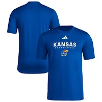adidas Kansas Jayhawks Locker On-Court The Fade Pregame AEROREADY T-Shirt