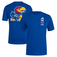 adidas Kansas Jayhawks Reverse Retro Baseball 2 Hit T-Shirt