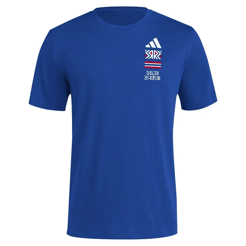 adidas Kansas Jayhawks Reverse Retro Baseball 2 Hit T-Shirt