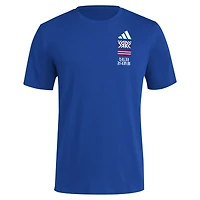 adidas Kansas Jayhawks Reverse Retro Baseball 2 Hit T-Shirt
