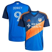 adidas Kvin Denkey FC Cincinnati 2025 Orange and Legacy Kit Replica Player Jersey