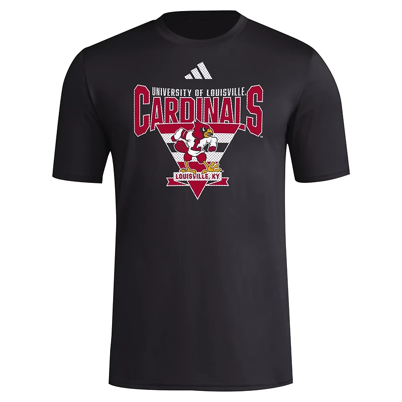 adidas Louisville Cardinals 2024 Locker Trilateral Pre-Game T-Shirt