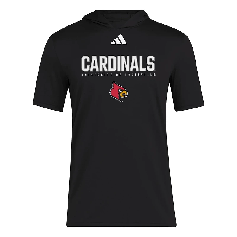adidas Louisville Cardinals 2025 AREOREADY Sideline Training Hooded T-Shirt