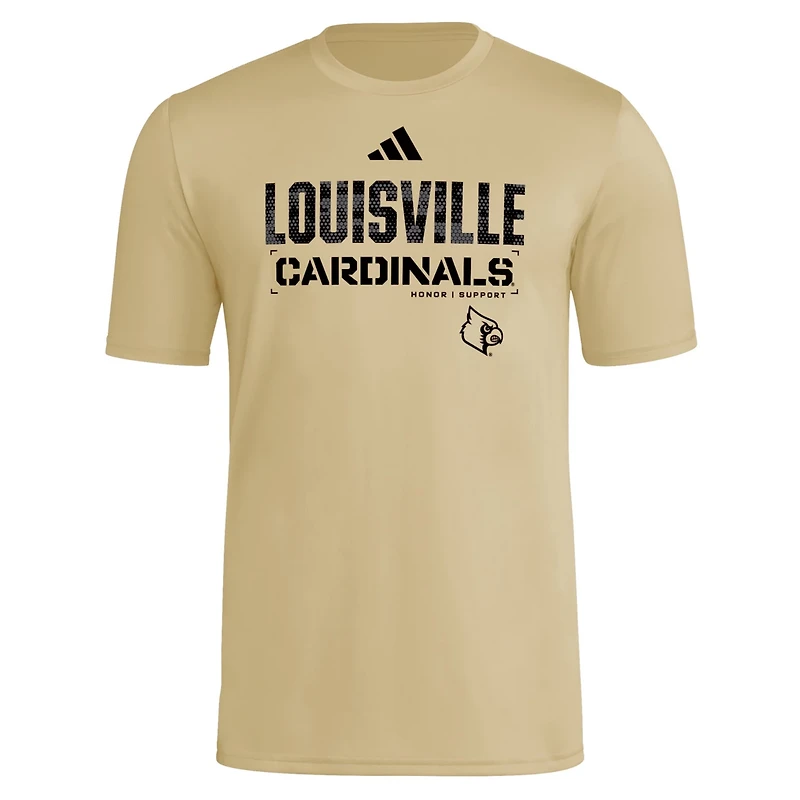 adidas Louisville Cardinals 2025 Military Appreciation Pre-Game AEROREADY T-Shirt