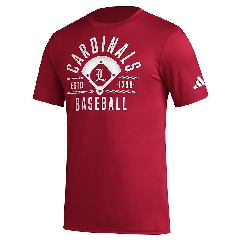 adidas Louisville Cardinals Exit Velocity Baseball Pregame AEROREADY T-Shirt