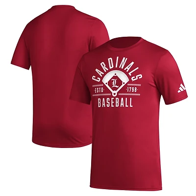 adidas Louisville Cardinals Exit Velocity Baseball Pregame AEROREADY T-Shirt