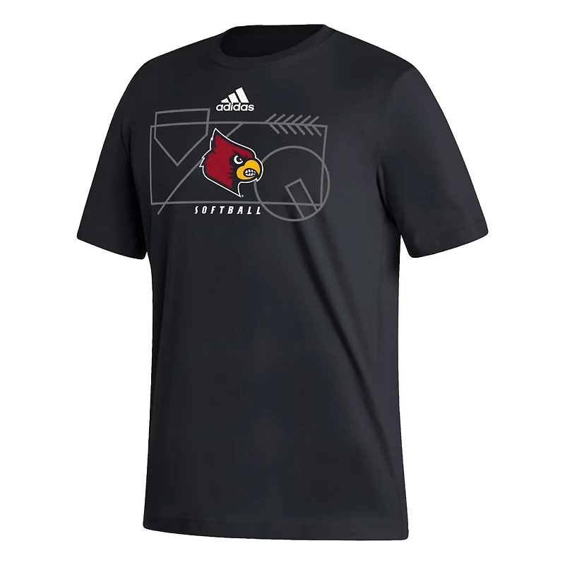 adidas Louisville Cardinals Locker Lines Softball Fresh T-Shirt