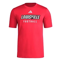 adidas Louisville Cardinals Locker Practice Football Pre-Game T-Shirt