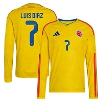 adidas Luis Diaz Colombia National Team 2026 Home Replica Long Sleeve Jersey