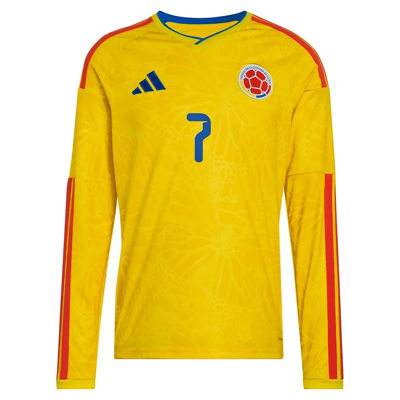 adidas Luis Diaz Colombia National Team 2026 Home Replica Long Sleeve Jersey