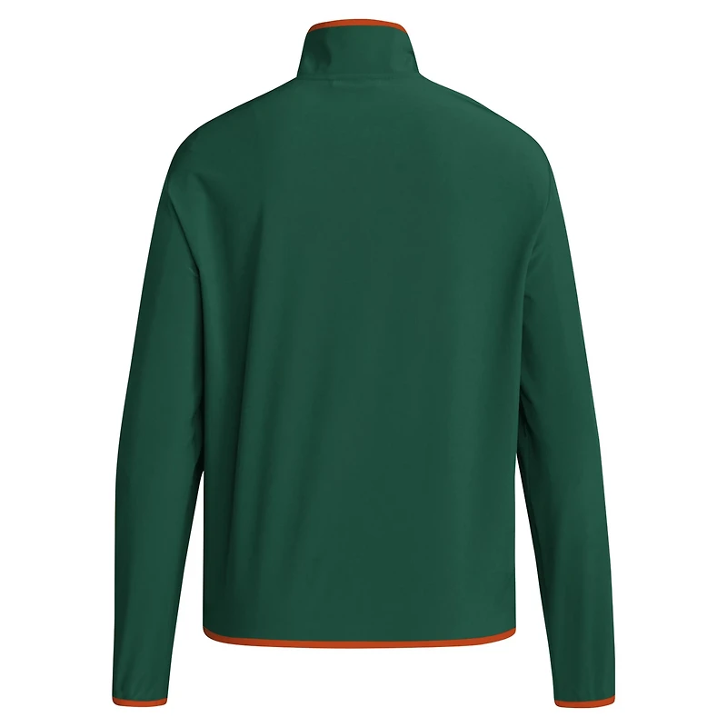 adidas Miami Hurricanes 2024 Coaches Sideline Half-Zip Jacket