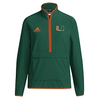 adidas Miami Hurricanes 2024 Coaches Sideline Half-Zip Jacket