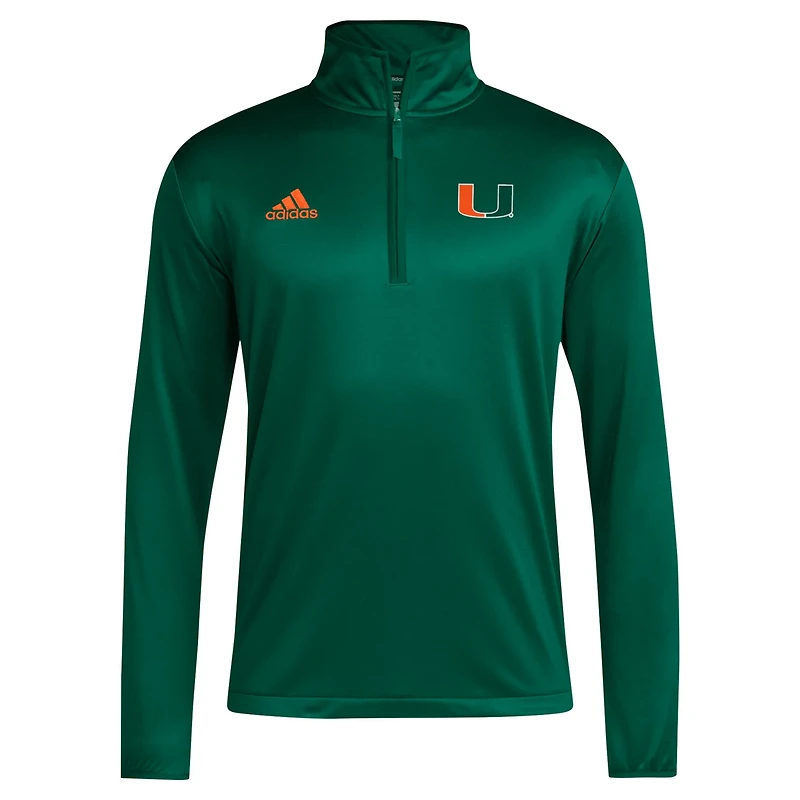 adidas Miami Hurricanes 2024 Coaches Sideline Quarter-Zip Top
