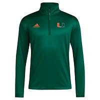 adidas Miami Hurricanes 2024 Coaches Sideline Quarter-Zip Top
