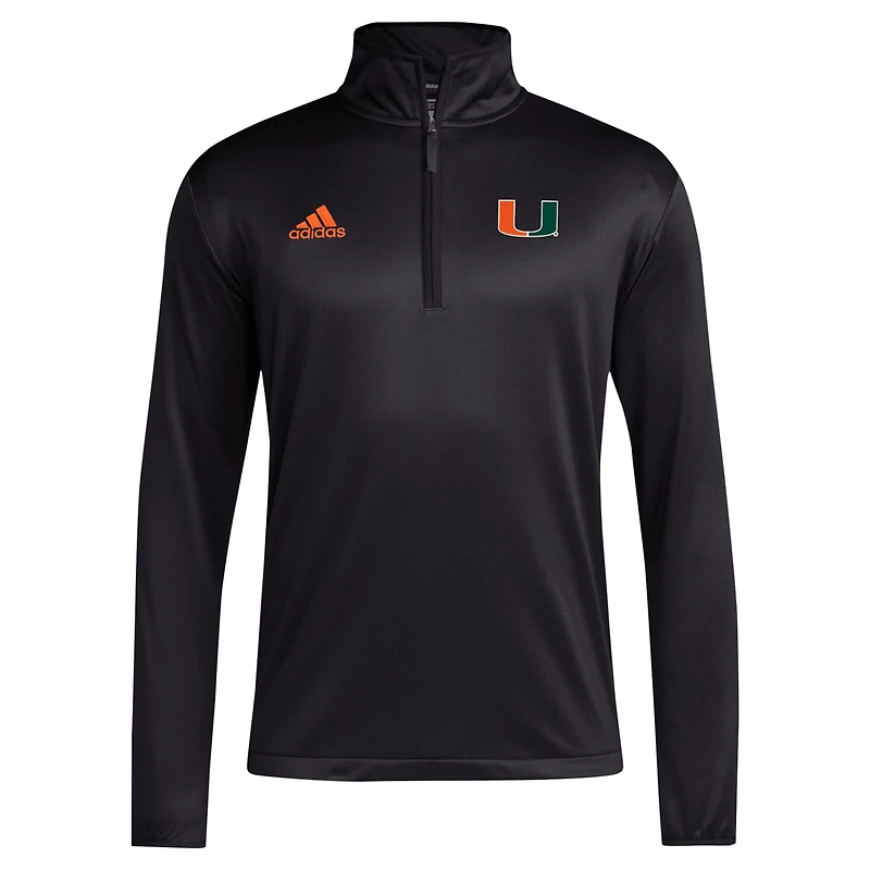 adidas Miami Hurricanes 2024 Coaches Sideline Quarter-Zip Top