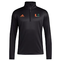 adidas Miami Hurricanes 2024 Coaches Sideline Quarter-Zip Top