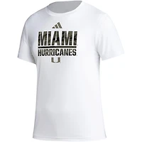adidas Miami Hurricanes AEROREADY Military Appreciation Pregame T-Shirt
