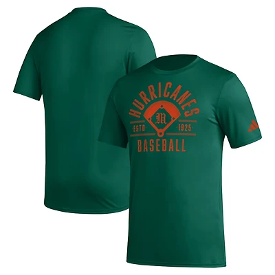 adidas Miami Hurricanes Exit Velocity Baseball Pregame AEROREADY T-Shirt