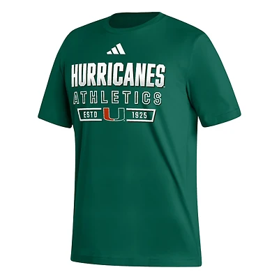 adidas Miami Hurricanes Head of Class Fresh T-Shirt