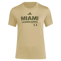 adidas Miami Hurricanes Salute to Service AEROREADY T-Shirt