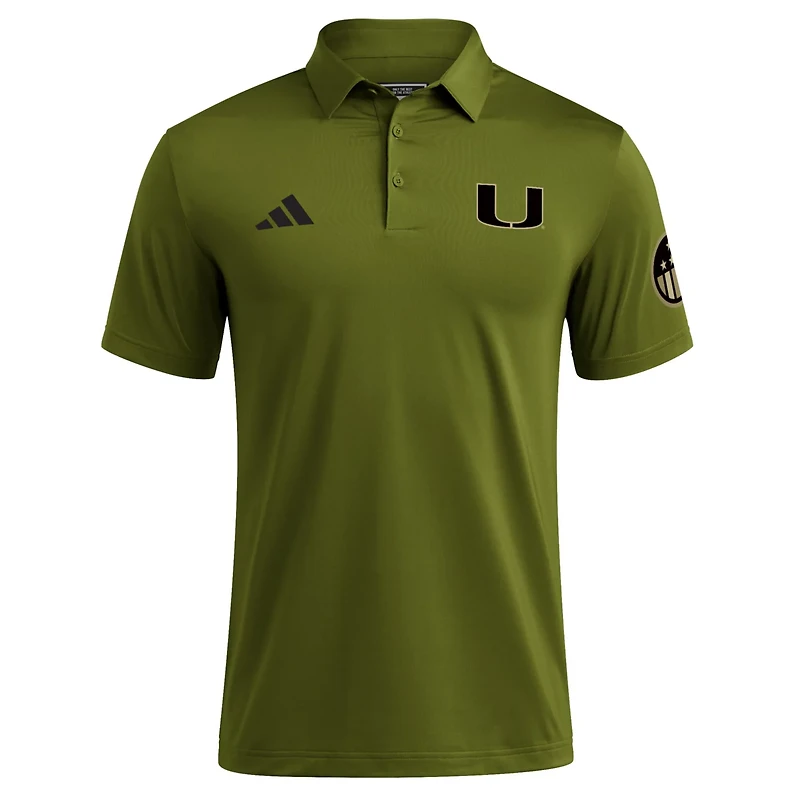 adidas Miami Hurricanes Salute to Service Ultimate365 Solid Polo