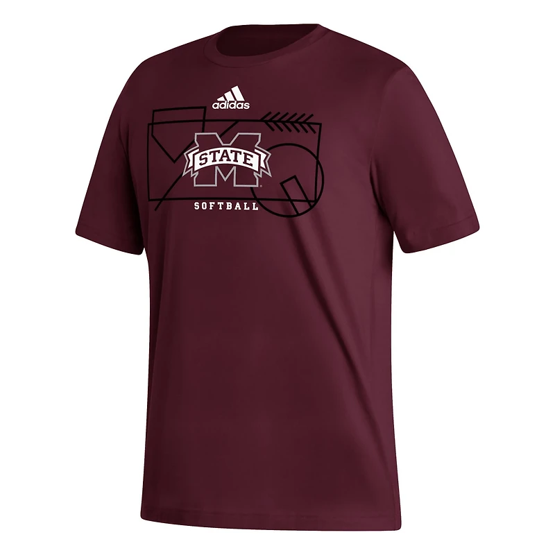 adidas Mississippi State Bulldogs Locker Lines Softball Fresh T-Shirt