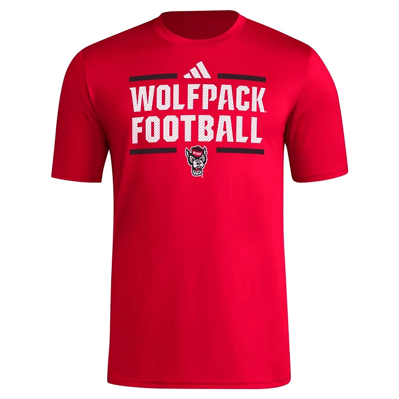 adidas NC State Wolfpack Locker Football Pre-Game AEROREADY T-Shirt