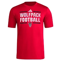 adidas NC State Wolfpack Locker Football Pre-Game AEROREADY T-Shirt