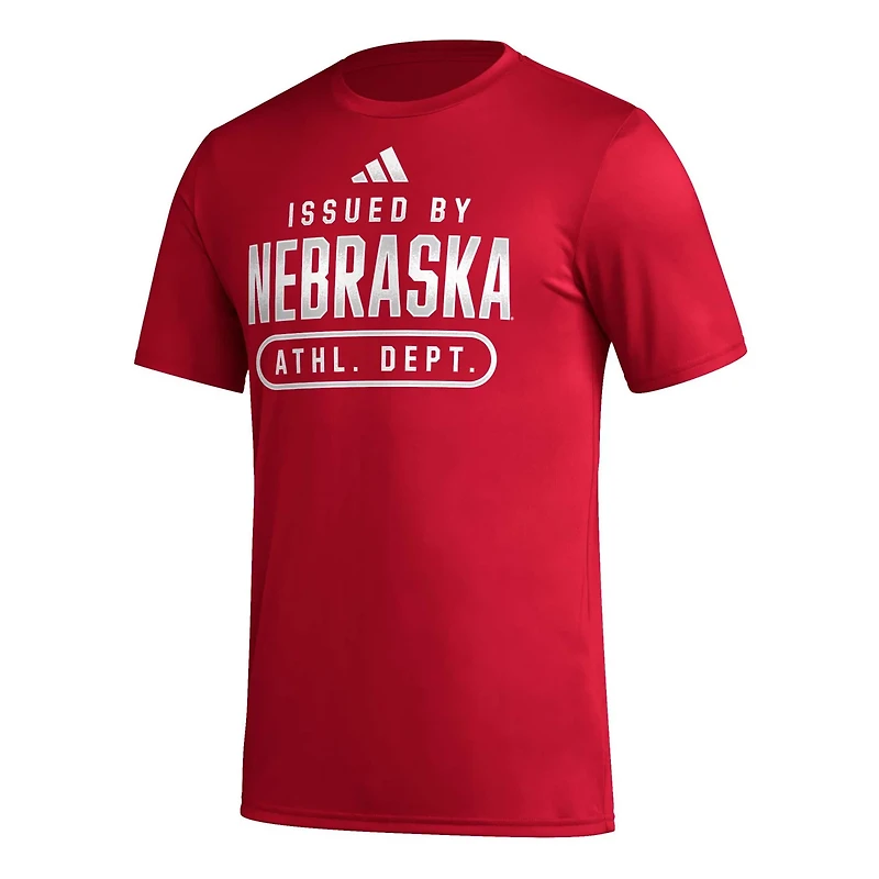 adidas Nebraska Huskers AEROREADY Pregame T-Shirt