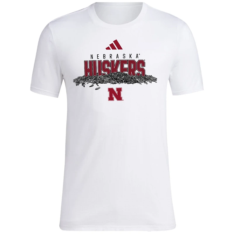 adidas Nebraska Huskers Baseball Sunflower Seeds T-Shirt