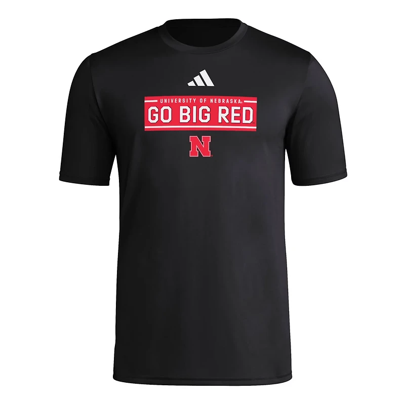 adidas Nebraska Huskers Locker Slogan Pre-Game T-Shirt