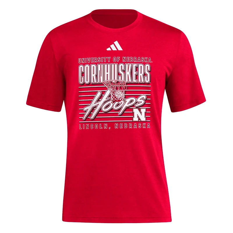 adidas Nebraska Huskers Locker Swish Tri-Blend T-Shirt