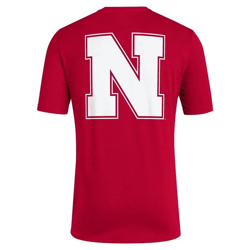 adidas Nebraska Huskers Reverse Retro Baseball 2 Hit T-Shirt