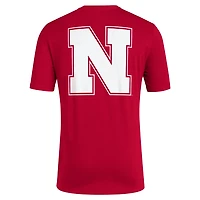 adidas Nebraska Huskers Reverse Retro Baseball 2 Hit T-Shirt