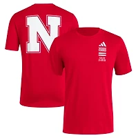 adidas Nebraska Huskers Reverse Retro Baseball 2 Hit T-Shirt