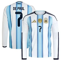 adidas Rodrigo De Paul Argentina National Team 2026 Home Replica Long Sleeve Jersey