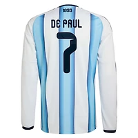 adidas Rodrigo De Paul Argentina National Team 2026 Home Replica Long Sleeve Jersey